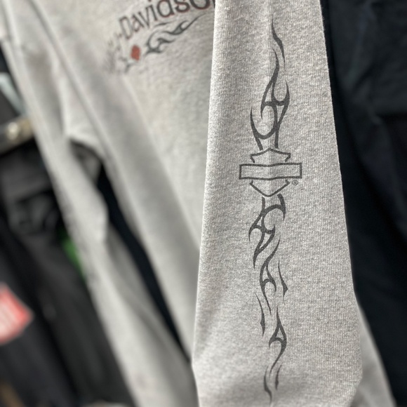 Vintage Harley-Davidson Long Sleeve Shirt Women’s L Gray Biker Graphic Tee - Picture 4 of 7